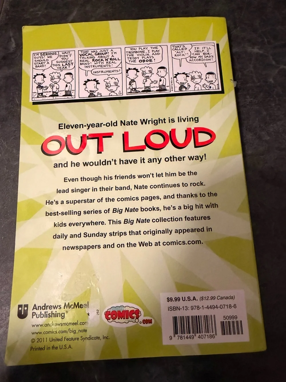 Big Nate Out Loud - Yellow Kids Book by